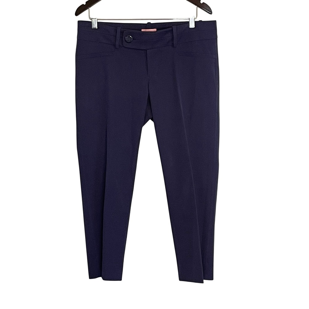 Lilly Pulitzer Navy Blue Stretch Cotton Slim Trousers Style 26667 Size 12